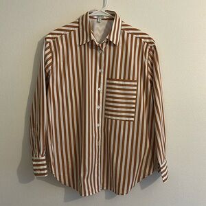 AYR The Deep End Button Down Shirt Striped Size S Small